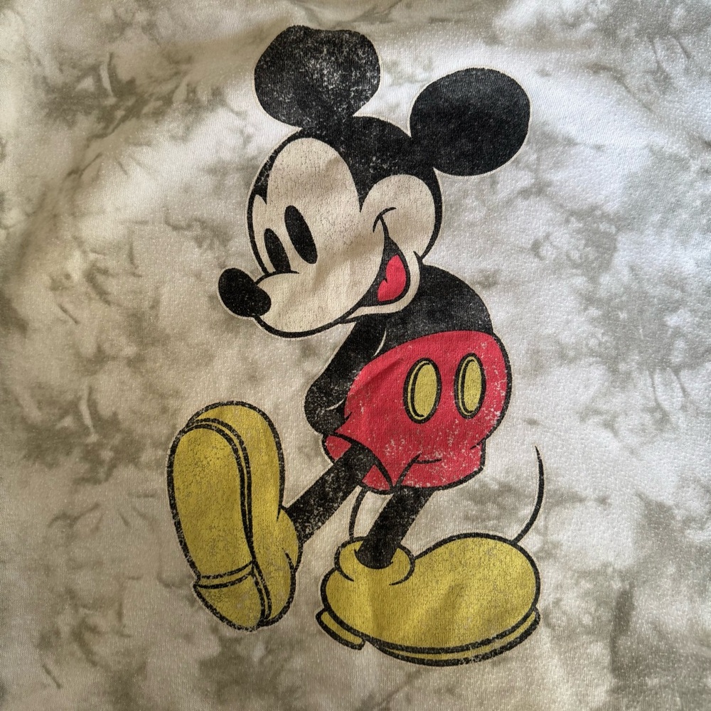 Disney Mickey Mouse White and Grey Tie-Dye Crewneck Sweatshirt Size XS - Picture 3 of 5